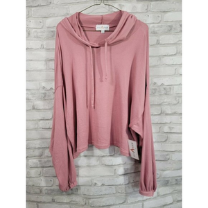 Rize Renew XL Women Crop Top Pullover Workout Casual Sweatshirt Pink Rose‎ Color